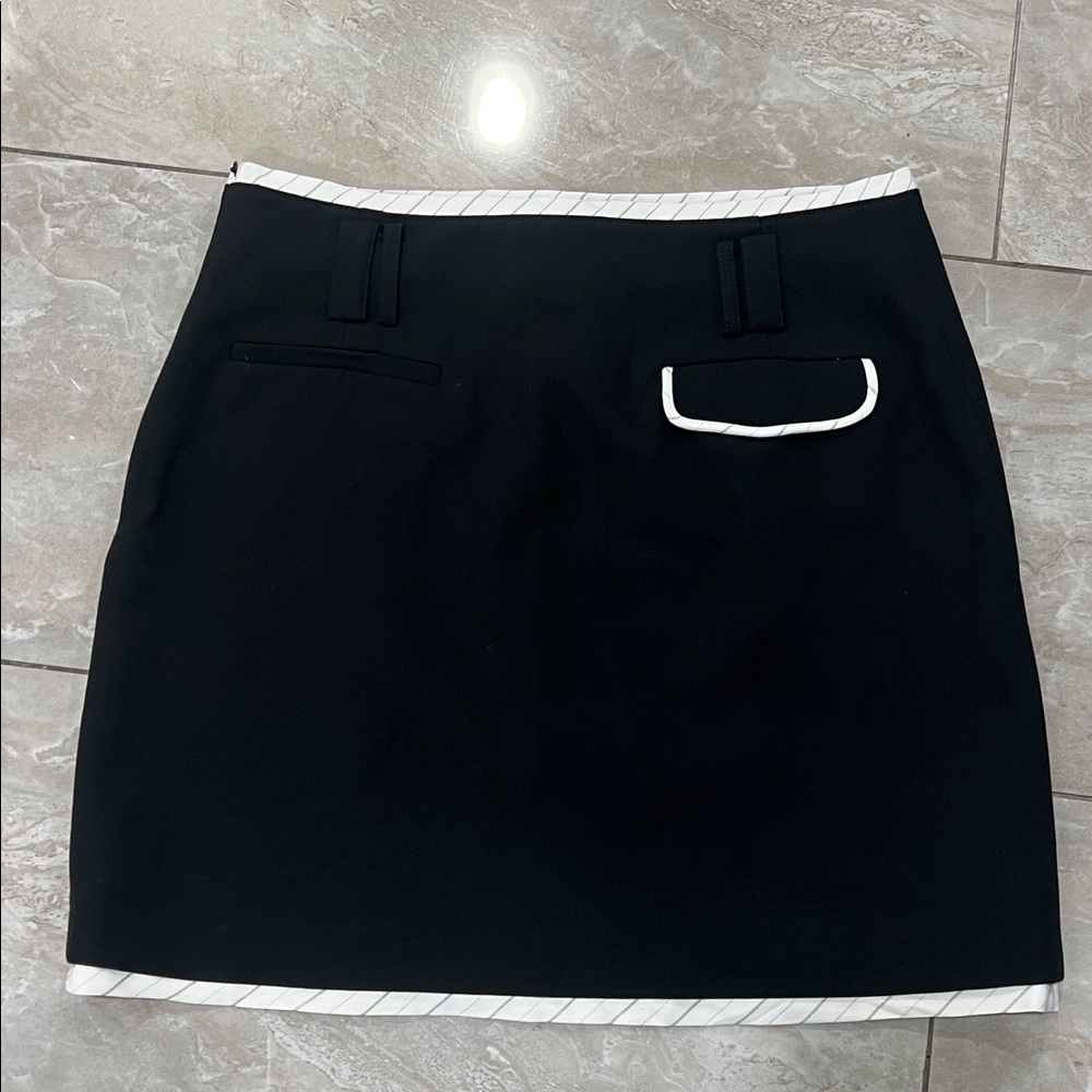 Zara Black Skirt with White Trim